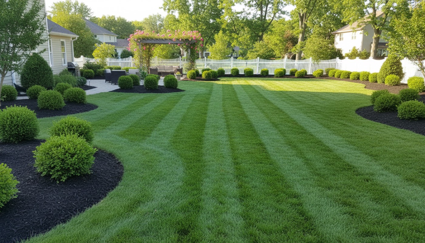 After. Pristine landscaped yard