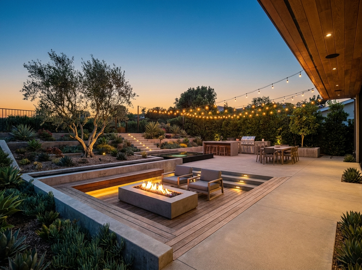 Landscaped patio